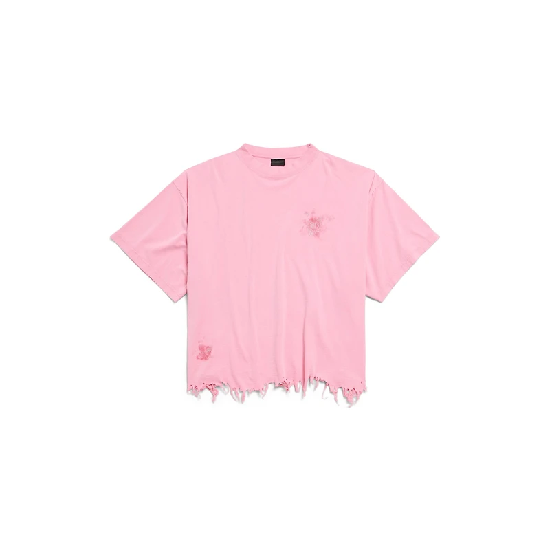 balenciaga nail polish cropped t-shirt