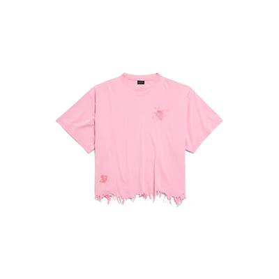 balenciaga nail polish cropped t-shirt