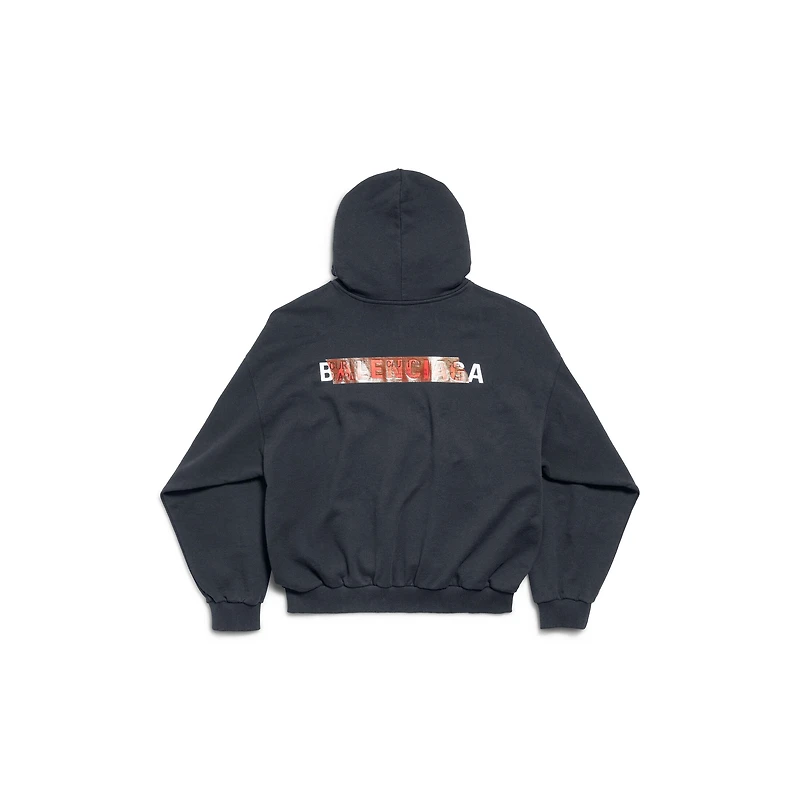 taped balenciaga back hoodie medium fit