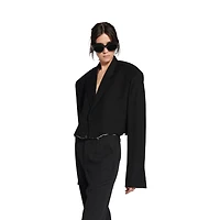 cut off single breasted jacket