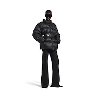 belted hourglass short puffer