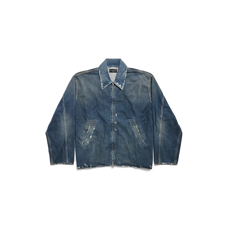 zip-up denim jacket