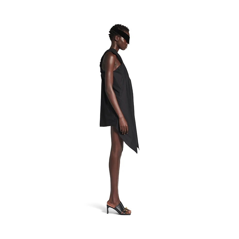 twisted sleeveless shirt dress