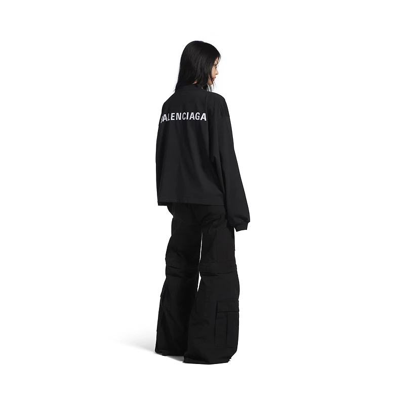 balenciaga back cropped long sleeve t-shirt