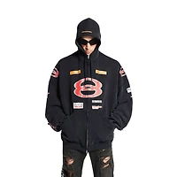 sponsor logos large zip-up hoodie