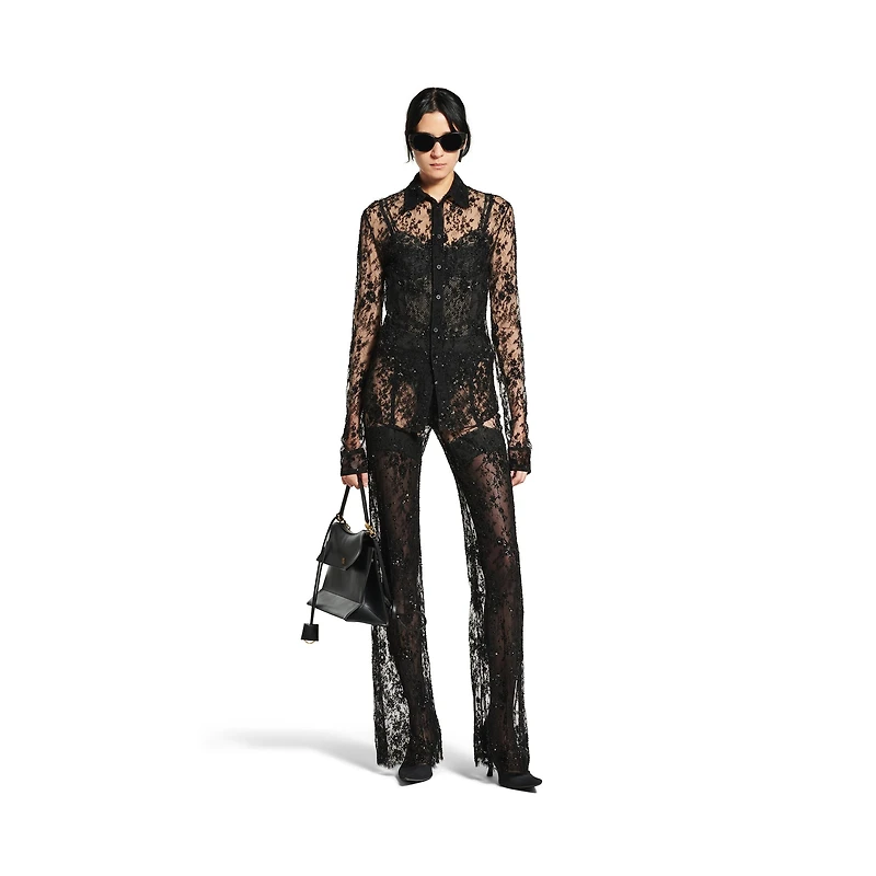 embroidered lace pants