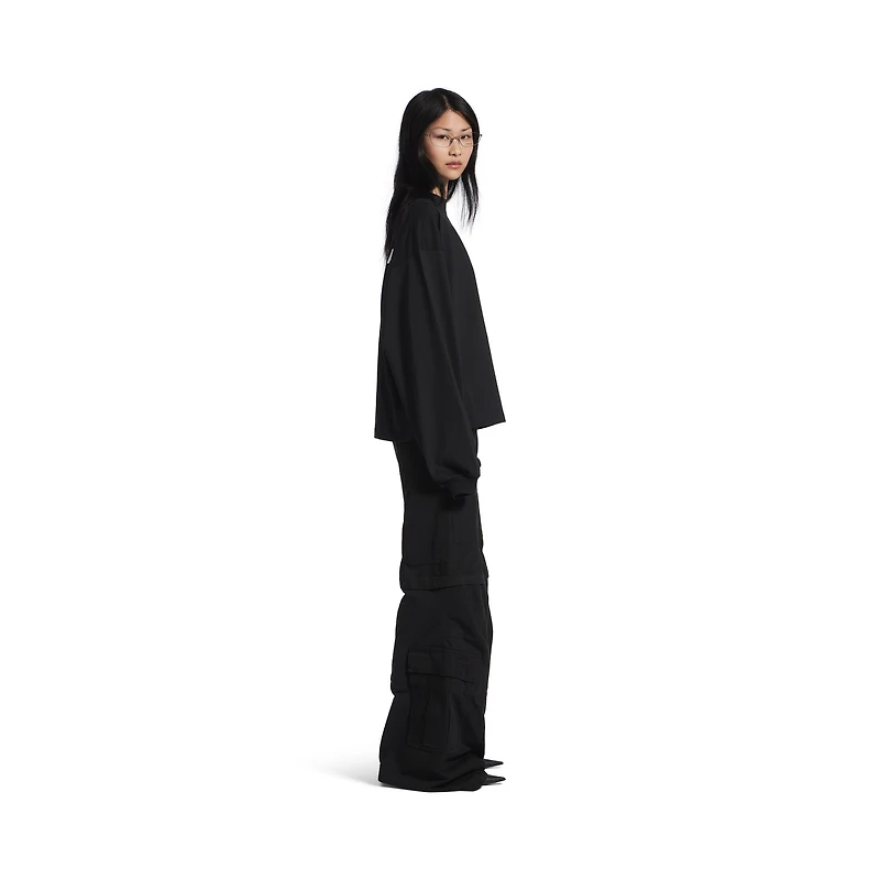balenciaga back cropped long sleeve t-shirt