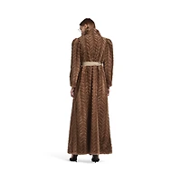 animal-free fur maxi coat