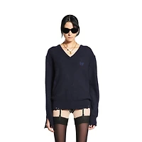 laurel classic inside-out v-neck sweater