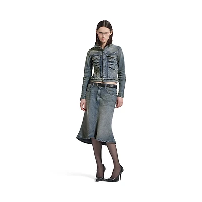 godet midi skirt