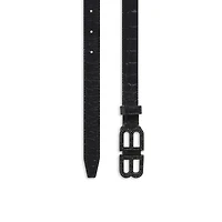 bb hourglass thin belt crocodile embossed with rhinestones