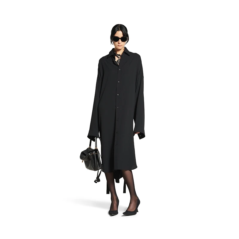 lace-up shirt dress