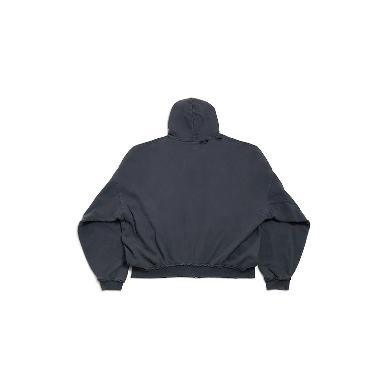 fashion designer pulled zip-up hoodie large fit