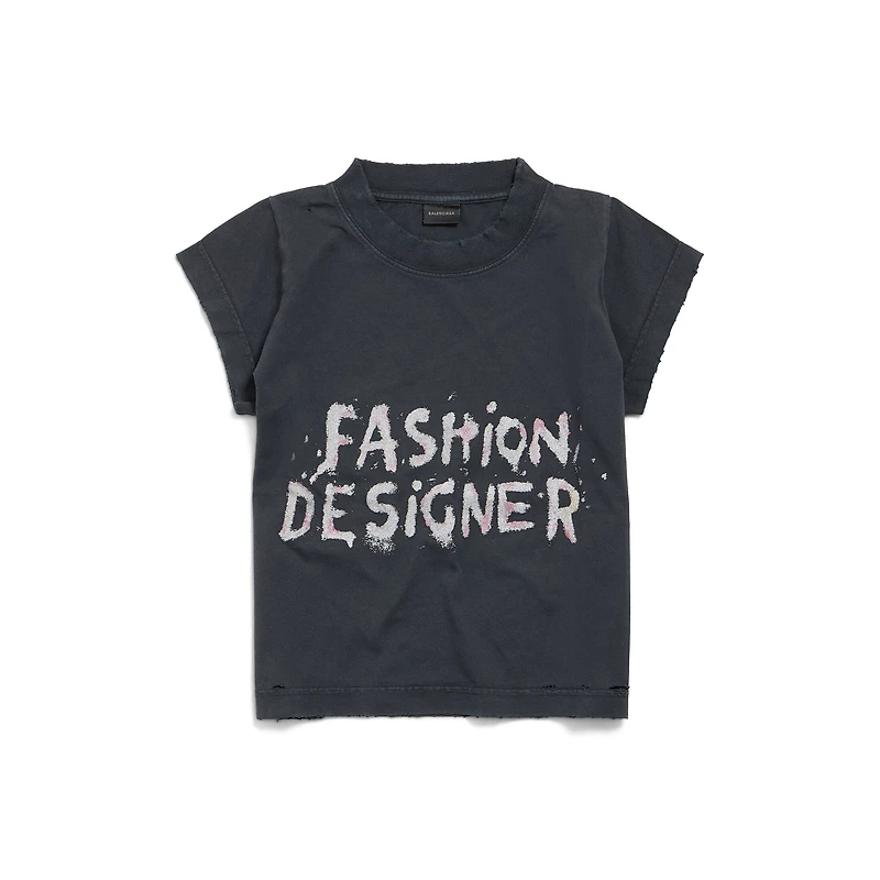 fashion designer shrunk t-shirt