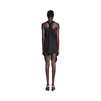 twisted sleeveless shirt dress