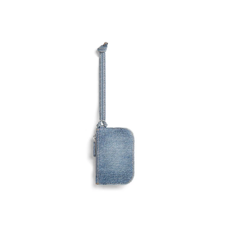 le cagole coin purse denim with rhinestones