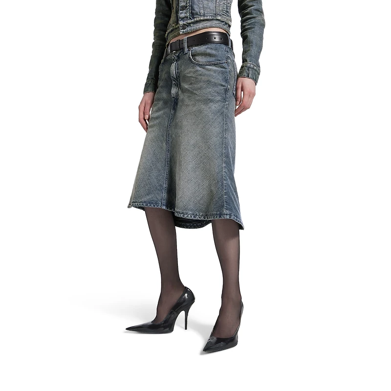 godet midi skirt