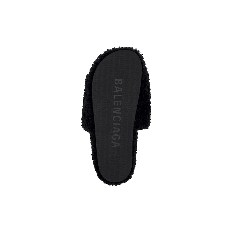 furry slide sandal