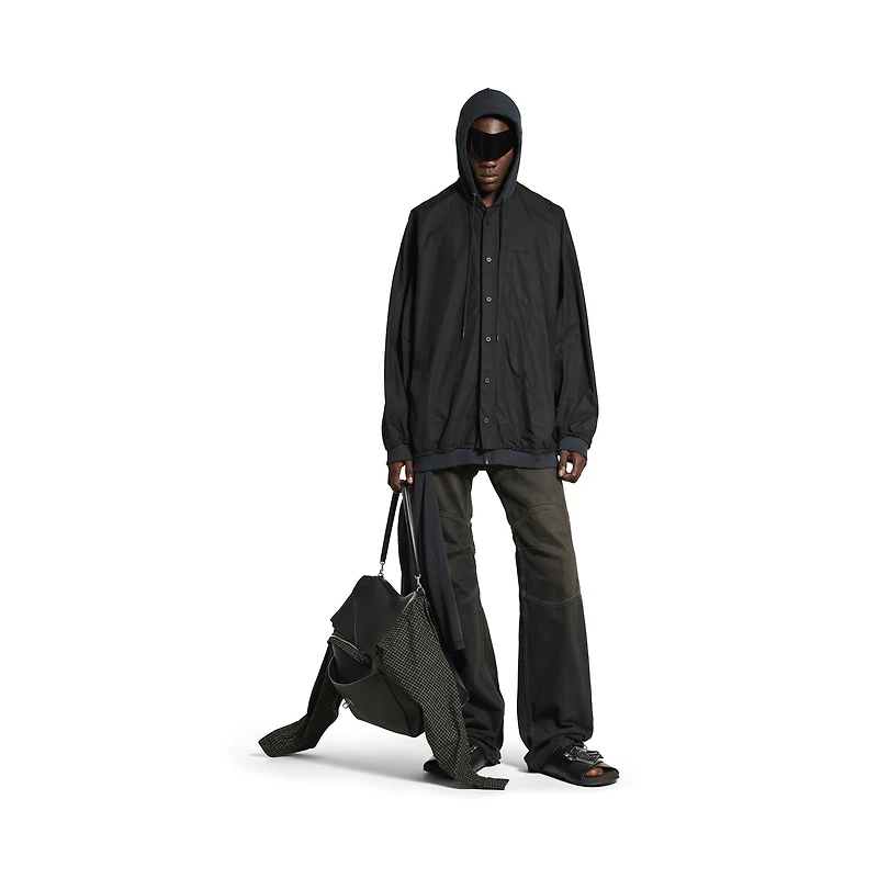 cut-up hooded shirt
