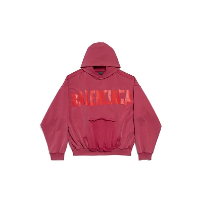 tape type ripped pocket hoodie