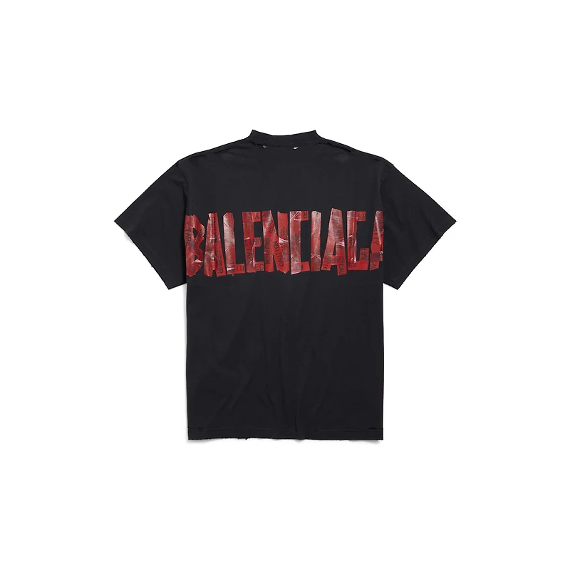 security tape logo t-shirt oversized