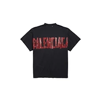 security tape logo t-shirt oversized