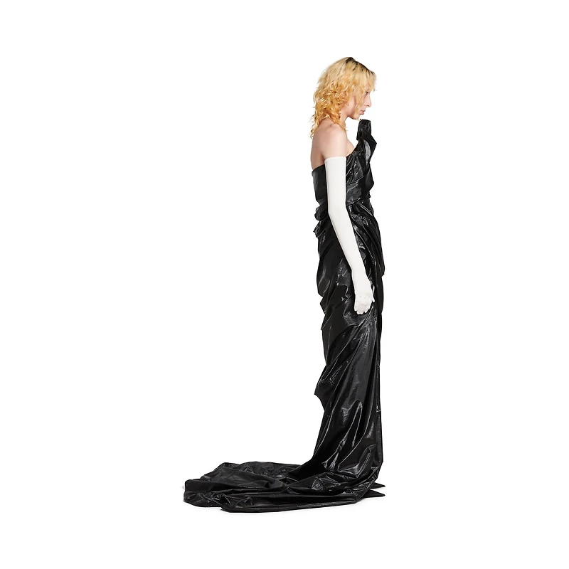 asymmetric bustier gown