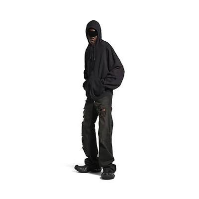 security tape logo large zip-up hoodie