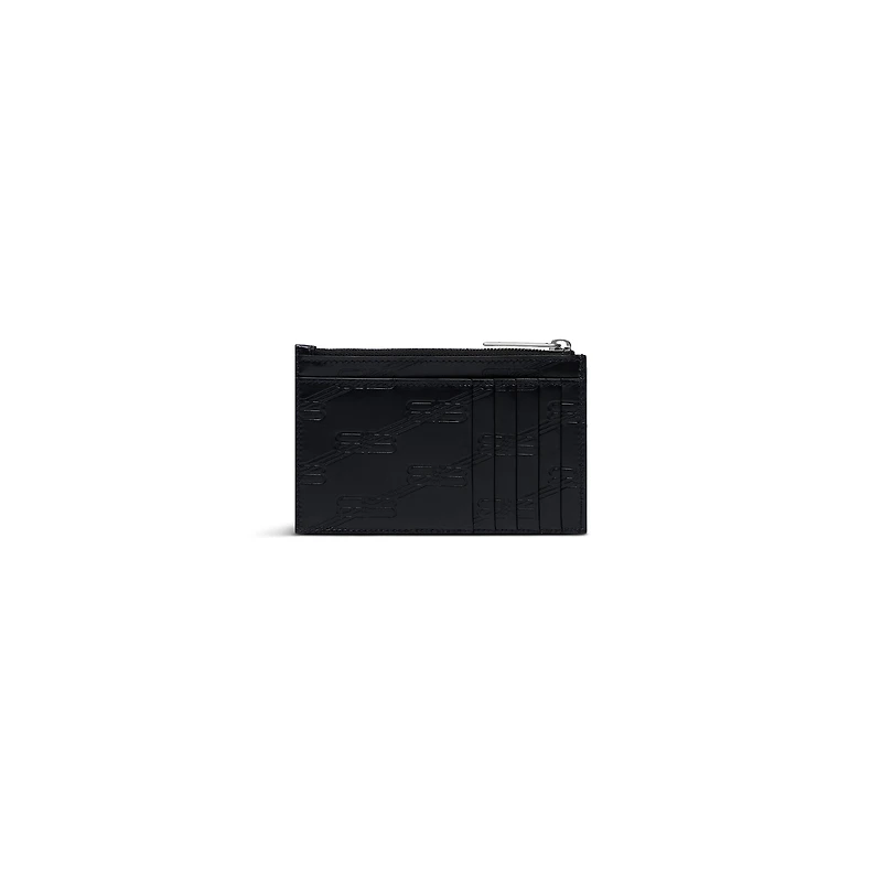 embossed monogram long coin and card holder box