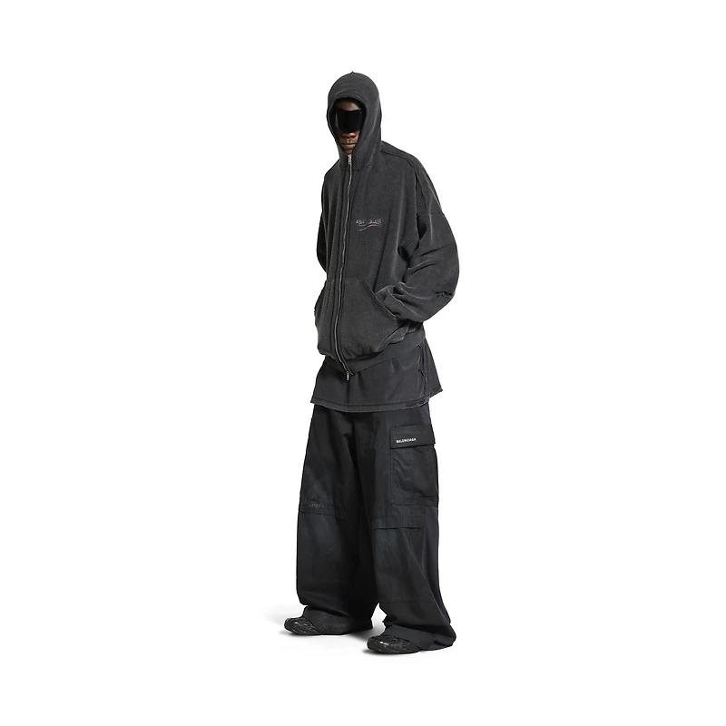 political campaign inside-out zip-up hoodie large fit