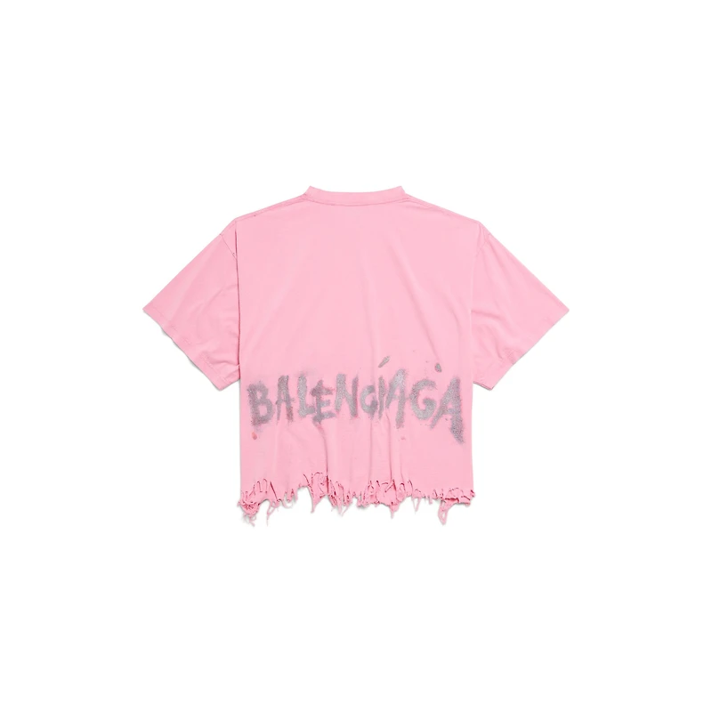 balenciaga nail polish cropped t-shirt