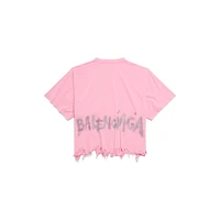 balenciaga nail polish cropped t-shirt