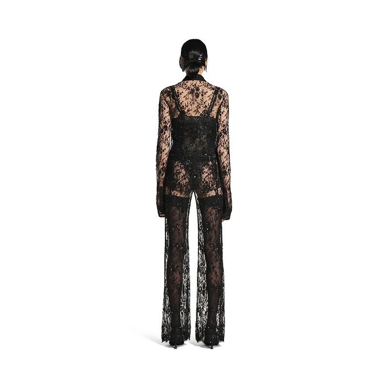 embroidered lace pants