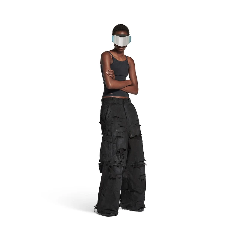 distressed large cargo pants