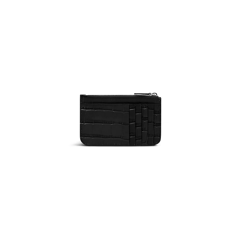 cash long coin and card holder large crocodile embossed