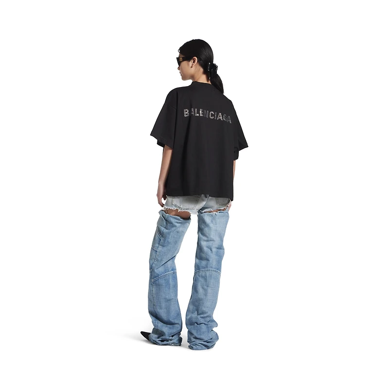 balenciaga back strass cropped t-shirt