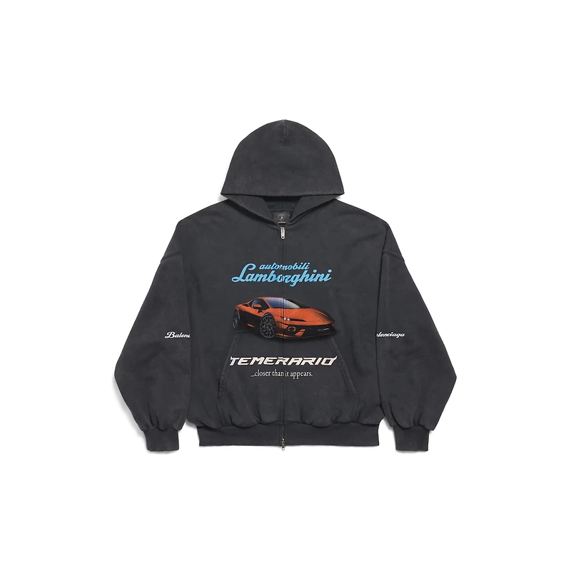 balenciaga i automobili lamborghini zip-up hoodie small fit