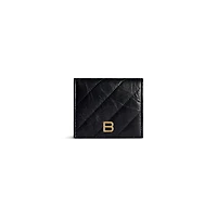 crush flap coin and card holder quilted