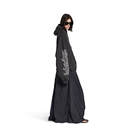blackletter script pulled zip-up hoodie large fit
