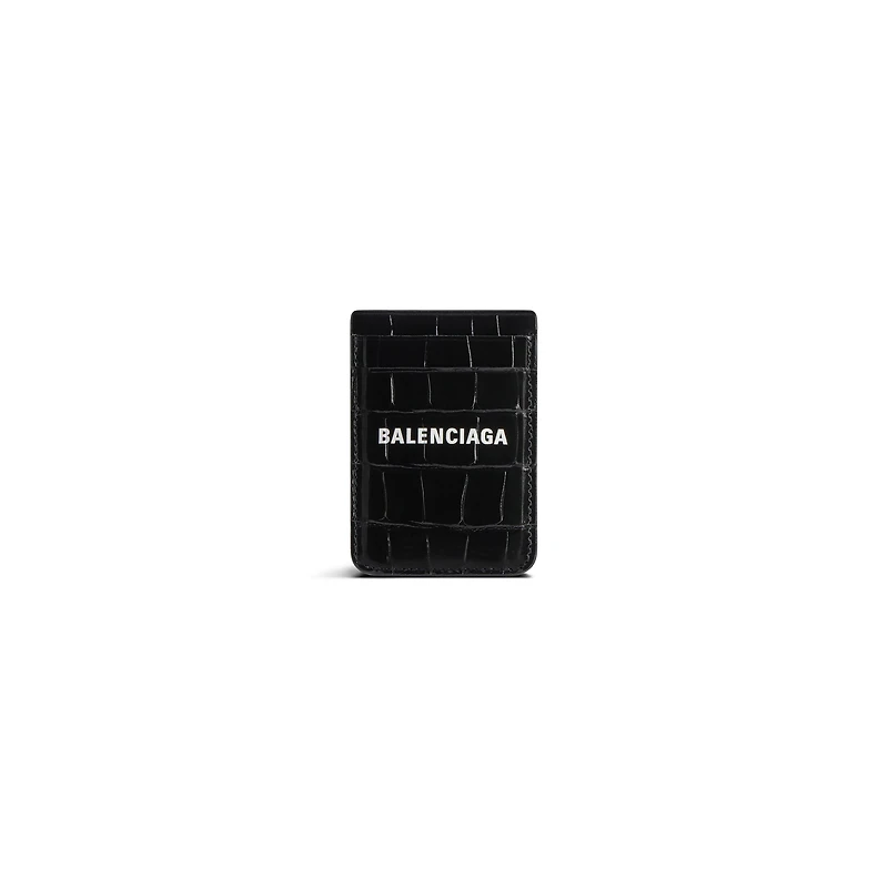 cash magnet card holder crocodile embossed