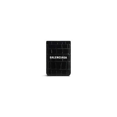 cash magnet card holder crocodile embossed