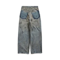 patched pockets baggy jeans