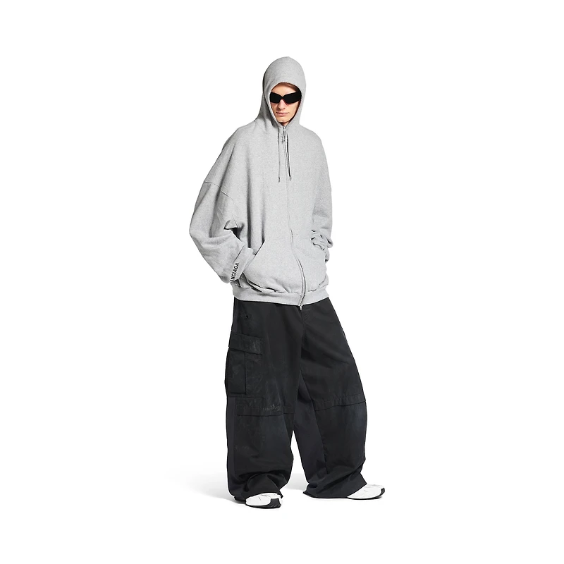 hi there large zip-up hoodie