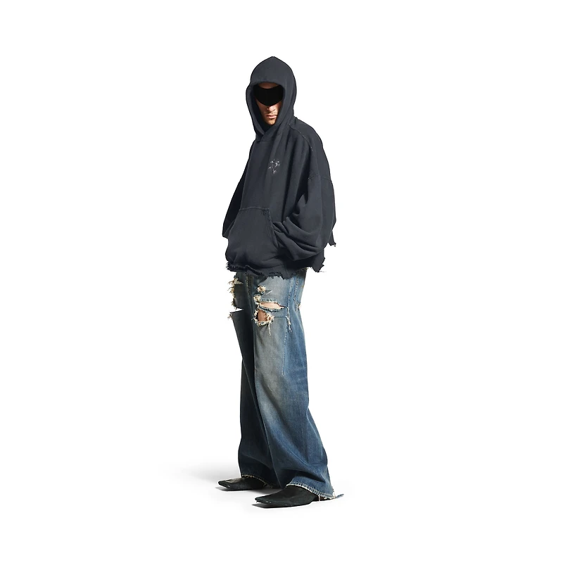 balenciaga nail polish cropped hoodie