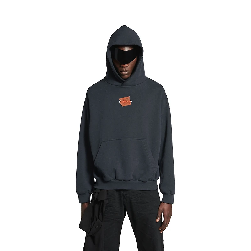 taped balenciaga back hoodie medium fit