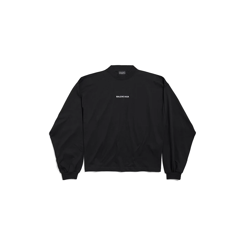 balenciaga back cropped long sleeve t-shirt