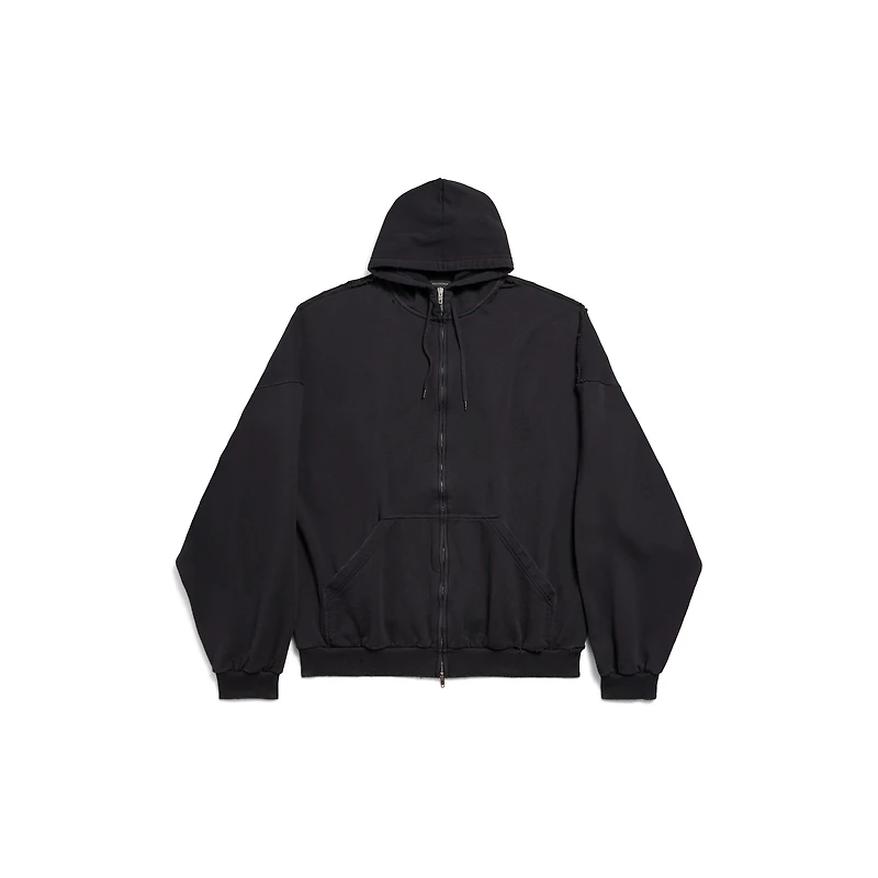 security tape logo large zip-up hoodie