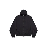 security tape logo large zip-up hoodie