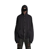 security tape logo large zip-up hoodie