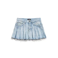 pleated mini skirt